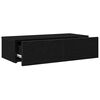 vidaXL Wall Shelf with Drawers Black 60x26.5x15 cm Engineered Wood