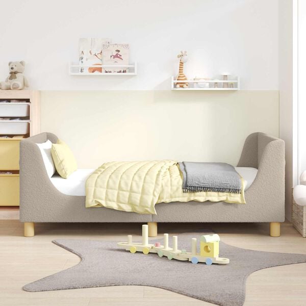 vidaXL Children's Bed Frame with Headboard Light Grey 80 x 160 cm