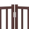vidaXL Dog Gate with Door Foldable 10 Panels Brown 800 cm Poplar Wood