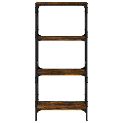 vidaXL Bookcase 4-Tier Smoked Oak 59x35x132 cm Engineered Wood
