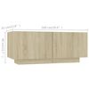 vidaXL TV Cabinet with LED Lights Sonoma Oak 300x35x40 cm