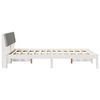 vidaXL Bed frame White and light grey 135 x 190 cm Solid pine wood