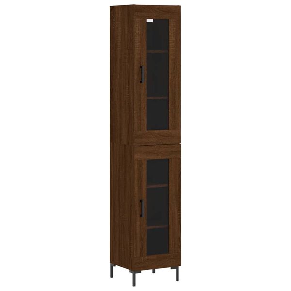 vidaXL Highboard Brown Oak 34.5x34x180 cm Engineered Wood