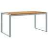 vidaXL Garden Dining Table Grey 160 x 80 x 75 cm Solid Acacia Wood