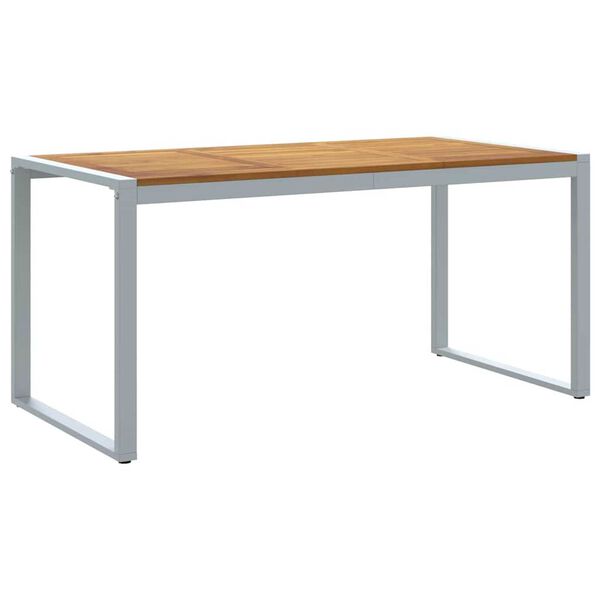 vidaXL Garden Dining Table Grey 160 x 80 x 75 cm Solid Acacia Wood