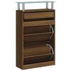 vidaXL Shoe Cabinet Brown Oak 63x24x104 cm Engineered Wood