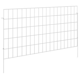 vidaXL Garden Fence with Stakes 48 pcs 95 x 50 cm Galvanised Steel