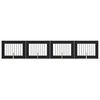 vidaXL Dog Gate with Stands 4 pcs Black Oak 80 x 60 cm Engineered Wood