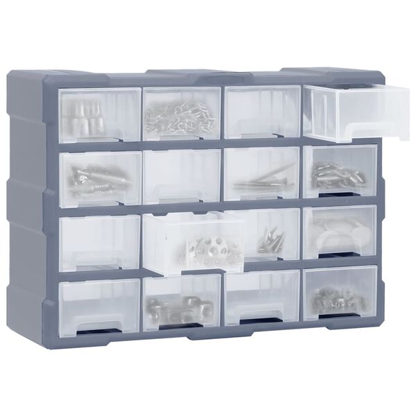 vidaXL Multi-drawer Organiser with 16 Middle Drawers 52x16x37 cm