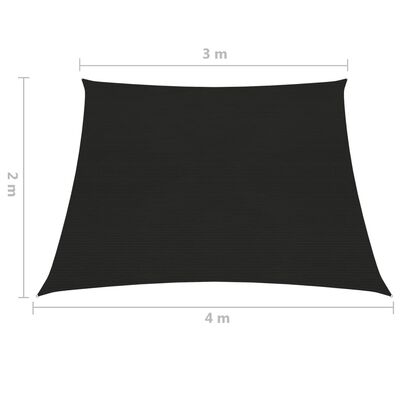 vidaXL Sunshade Sail 160 g/m² Black 3/4x2 m HDPE