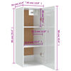 vidaXL Hanging Cabinet High Gloss White 35x34x90 cm Engineered Wood