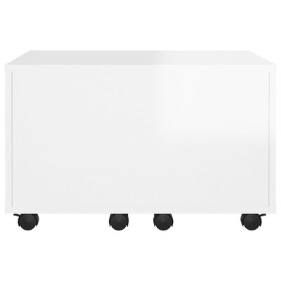 vidaXL Coffee Table High Gloss White 60x60x38 cm Engineered Wood