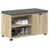 vidaXL Hall Bench with Cushion with Shelf Sonoma Oak 80 x 38 x 46 cm