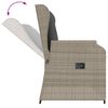 vidaXL Garden Bench with Cushion Light grey Poly rattan