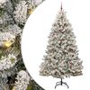 vidaXL Artificial Christmas Tree Green and White 240 cm PVC and Metal