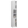vidaXL Bathroom Cabinet High Gloss White 30x30x183.5 cm Engineered Wood