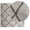 vidaXL Shaggy Rug PAMPLONA High Pile Modern Beige and Anthracite 240x240 cm