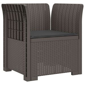 vidaXL 1-Seater Armchair with Cushion Rattan Look PP Light Grey