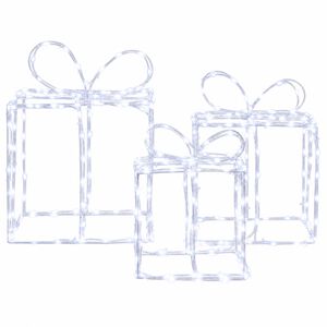 vidaXL Christmas Lighted Gift Boxes LOVIISA 3 pcs 360 LEDs Cold White