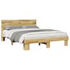 vidaXL Bed Frame with Headboard without Mattress 150x200 cm Solid Wood Oak