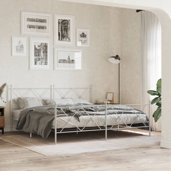 vidaXL Metal Headboard White 180cm