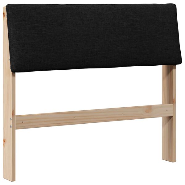 vidaXL Upholstered Headboard Black 100 cm Solid Pine Wood