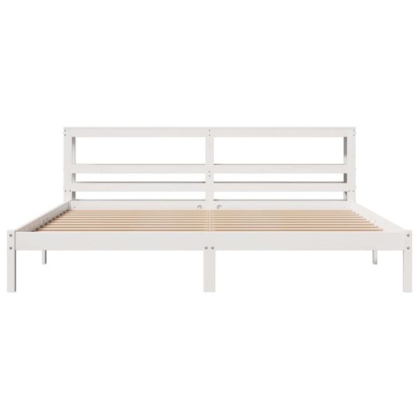 vidaXL Bed Frame without Mattress White 200x200 cm Solid Wood Pine