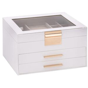 vidaXL Jewellery Box 3-Layer White 23x20.5x14 cm