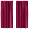 vidaXL Blackout Curtains with Rings 2 pcs Wine Red 175 x 140 cm