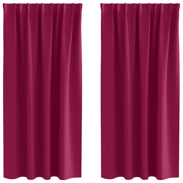 vidaXL Blackout Curtains with Rings 2 pcs Wine Red 175 x 140 cm