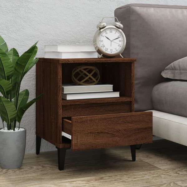 vidaXL Bedside Cabinets 2 pcs Brown Oak 40x35x50 cm