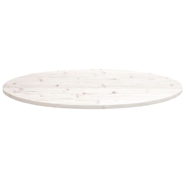 vidaXL Table Top White 100x50x2.5 cm Solid Wood Pine Oval