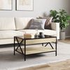 vidaXL Coffee Table with Infinity LED Sonoma Oak 70x50x38 cm