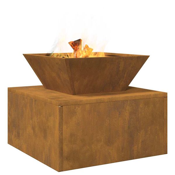 vidaXL Fire Pit Rusty 50 x 50 x 40 cm Weathering steel