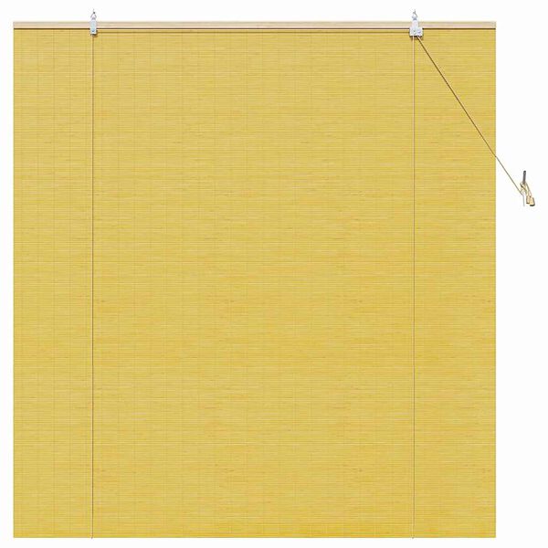 vidaXL Roller Blind with Curtains Manual Yellow 150 x 160 cm Bamboo