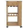 vidaXL Kitchen Trolley with Wheels Natural 47.5 x 36 x 83 cm Bamboo