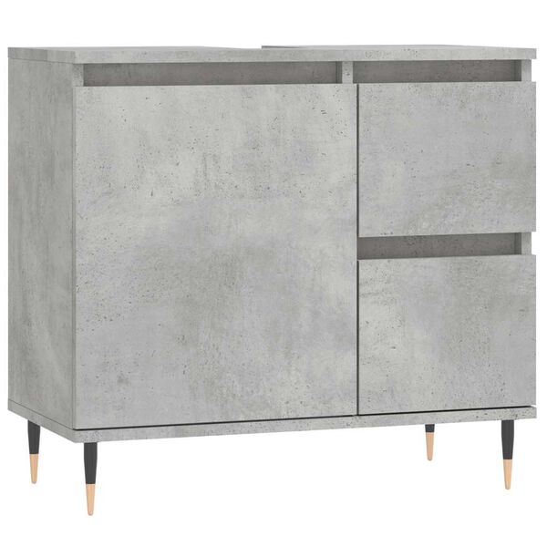 vidaXL Bathroom Cabinet Concrete Grey 65x33x60 cm Engineered Wood