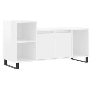 vidaXL TV Cabinet High Gloss White 100x35x55 cm Engineered Wood