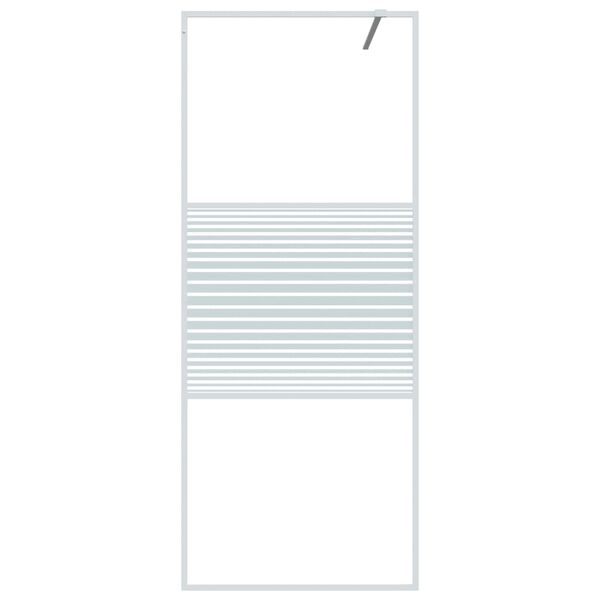 vidaXL Walk-in Shower Wall White 80x195 cm Clear ESG Glass