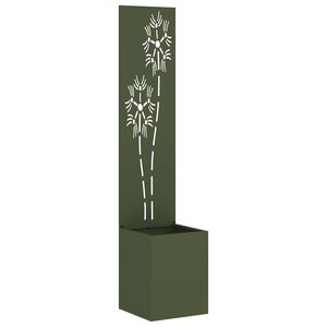 vidaXL Garden Privacy Screen Floral Olive green 32 x 32 x 150 cm