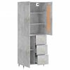 vidaXL Highboard Concrete Grey 69.5x34x180 cm Engineered Wood