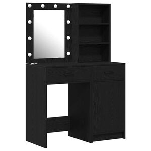 vidaXL Dressing Table Set 2 pcs Black Oak Engineered Wood
