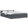 vidaXL Bed Frame without Mattress with Drawers Grey Double