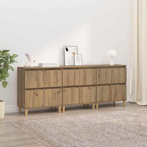 vidaXL Sideboards 3 pcs Artisan Oak 60 x 35 x 70 cm Engineered Wood