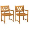 vidaXL Garden Chairs 2 pcs Natural Solid Acacia Wood