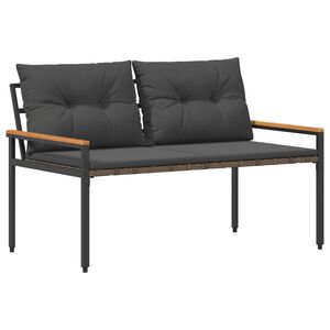 vidaXL Outdoor Bench 2 -Seater 116 x 67.5 x 72 cm Poly Rattan