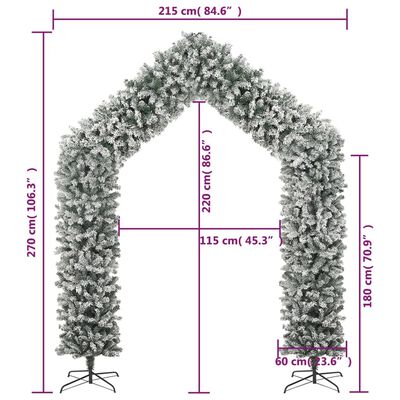 vidaXL Christmas Tree Arch with Flocked Snow 270 cm
