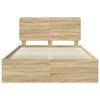 vidaXL Bed Frame with Headboard Sonoma 160 x 200 cm Solid Pine Wood