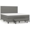 vidaXL Box Spring Bed with Mattress Dark Grey 160x200 cm Fabric