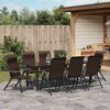 vidaXL Garden Dining Set Height-Adjustable 9 pcs Brown Poly rattan